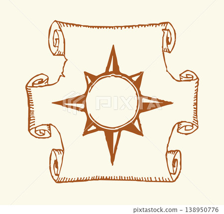 Wind rose. Vector drawing icon Wind rose. Vector drawing icon 138950776