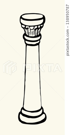 Vector drawing. Big old pillar Vector drawing. Big old pillar 138950787