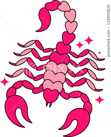 Heart Shaped Scorpion Cartoon Illustration Heart Shaped Scorpion Cartoon Illustration 138950826