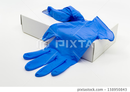 藍色醫用手套,丁腈一次性手套 藍色醫用手套,丁腈一次性手套 138950843