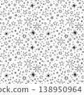 Stars and Sparkles Doodle Seamless Pattern Sketch with Various Star Shapes and Dots 138950964