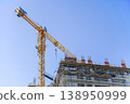 Construction of a building. Construction site with crane. Business, development, industry. 138950999