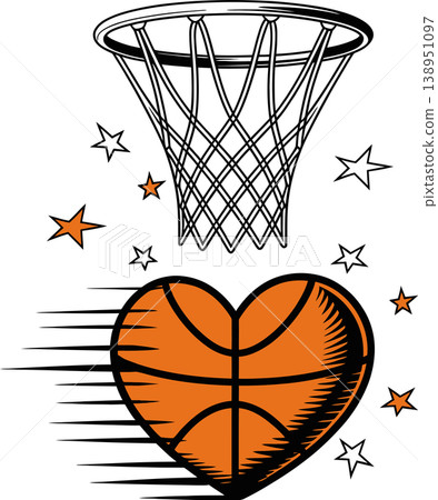basketball, heart, vector 138951097