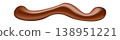 Realistic chocolate drips and drops with glossy melted texture, ideal for food packaging, branding, dessert illustrations, and sweet product design elements. Vector illustration 138951221