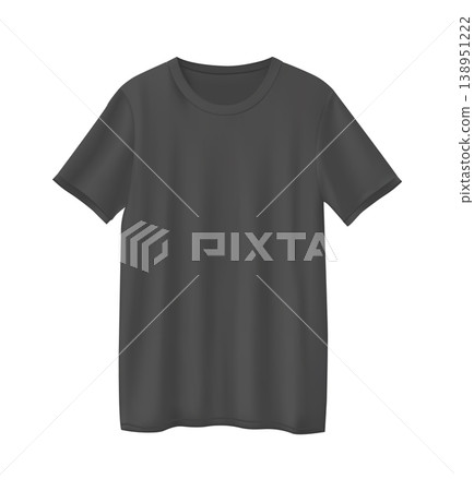 Realistic Black T-Shirt Mockup Template for Fashion Design, Print, and E-Commerce Product Showcase. 138951222