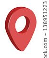 3D Map Pin Marker Icon, Versatile Location Pointers for Maps, Web, and App Design Projects. 138951223