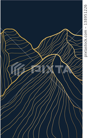 hand drawn luxury mountain line art contours, elegant landscape texture wall art collection in minimal style for posters, prints, interior decor, branding, and modern design projects. Vector hand drawn luxury mountain line art contours, elegant landscape texture wall art collection in minimal style for posters, prints, interior decor, branding, and modern design projects. Vector 138951226