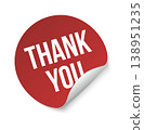 Discount red sticker tag with thank you sticker for retail promotion, marketing campaigns, ecommerce, and advertising design. Vector illustration 138951235