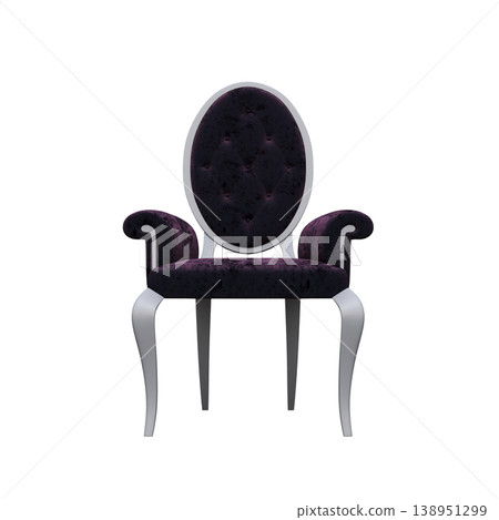 chair isolate on a transparent background, interior furniture, 3D illustration, cg render 138951299