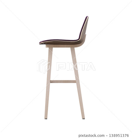 chair isolate on a transparent background, interior furniture, 3D illustration, cg render 138951376