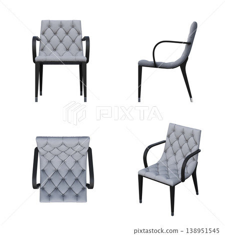 chair isolate on a transparent background, interior furniture, 3D illustration, cg render chair isolate on a transparent background, interior furniture, 3D illustration, cg render 138951545