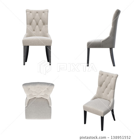 chair isolate on a transparent background, interior furniture, 3D illustration, cg render chair isolate on a transparent background, interior furniture, 3D illustration, cg render 138951552