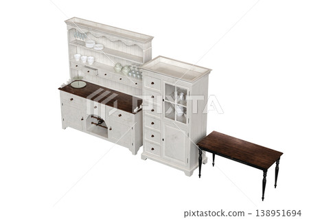 modern kitchen isolated on transparent background, home furniture, 3D illustration, cg render modern kitchen isolated on transparent background, home furniture, 3D illustration, cg render 138951694