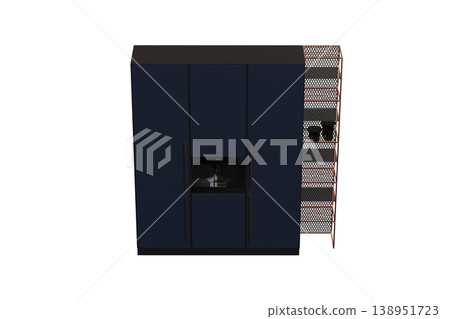 modern kitchen isolated on transparent background, home furniture, 3D illustration, cg render modern kitchen isolated on transparent background, home furniture, 3D illustration, cg render 138951723