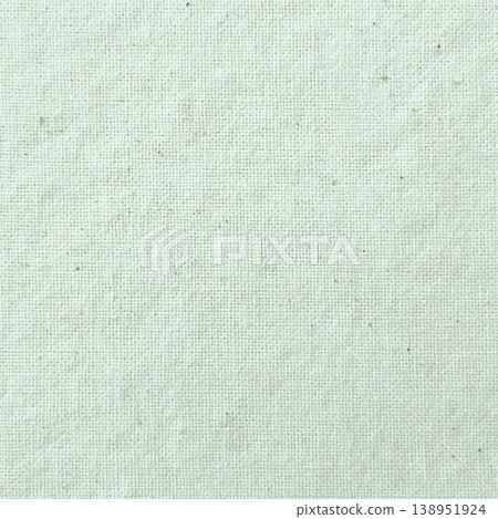 A square background image with a light pale green, plain cotton fabric texture. 138951924