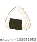 Simple nori-wrapped rice ball illustration 138951958