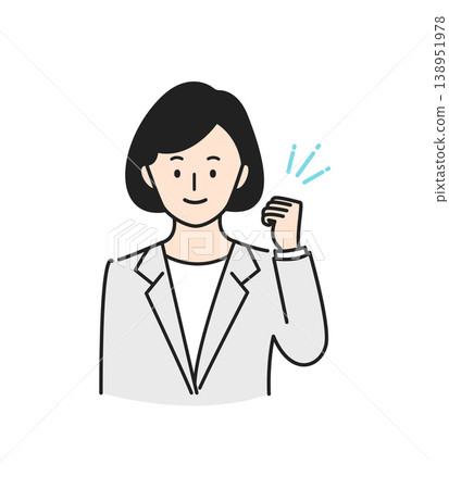 Woman in suit posing guts with smile Woman in suit posing guts with smile 138951978