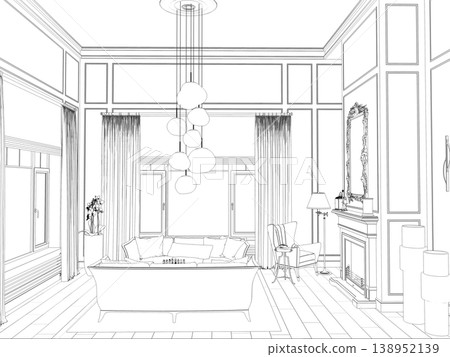 shopping mall, contour visualization, 3D illustration, sketch, outline shopping mall, contour visualization, 3D illustration, sketch, outline 138952139
