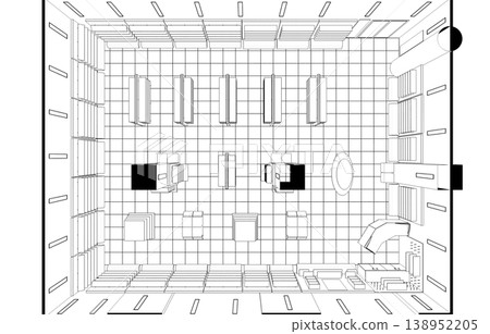 shopping mall, contour visualization, 3D illustration, sketch, outline shopping mall, contour visualization, 3D illustration, sketch, outline 138952205