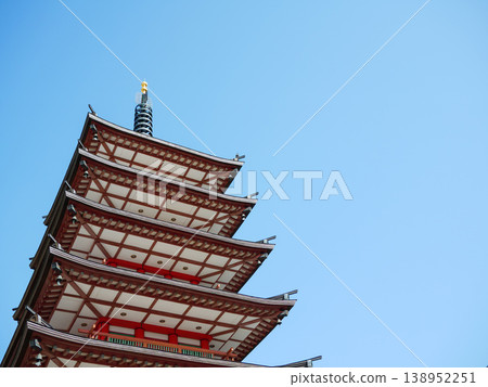 A clear blue sky and a seven-story pagoda A clear blue sky and a seven-story pagoda 138952251