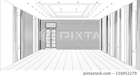 interior contour visualization, 3D illustration, sketch, outline interior contour visualization, 3D illustration, sketch, outline 138952279