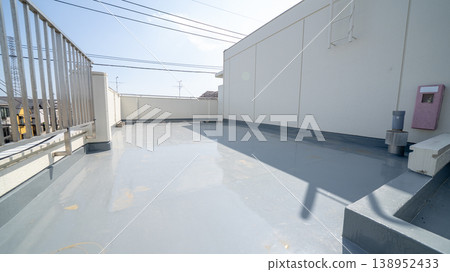 Waterproofing work done on the roof Waterproofing work done on the roof 138952433