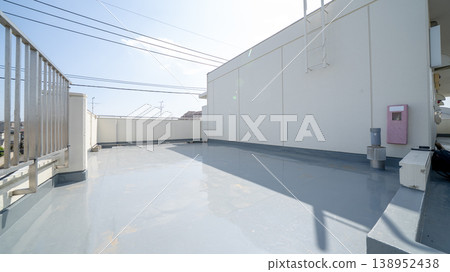 Waterproofing work done on the roof Waterproofing work done on the roof 138952438