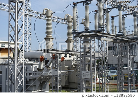 Electricity, substations, electricity, utility poles Electricity, substations, electricity, utility poles 138952590