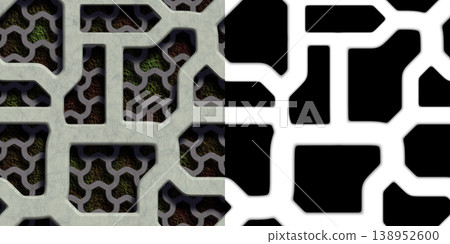 Seamless steel floor plate texture. Metal texture via an alpha channel. Seamless steel floor plate texture. Metal texture via an alpha channel. 138952600