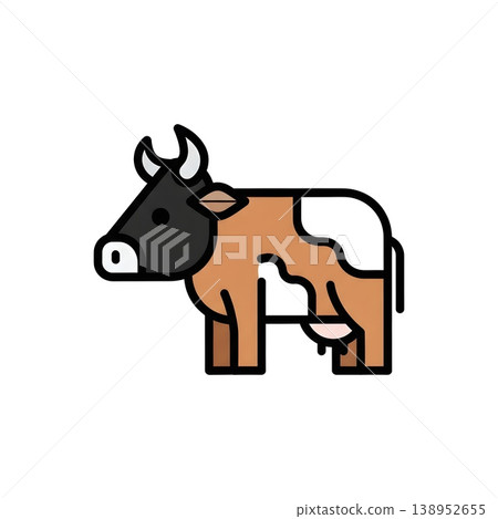 Cute Farm Animal Cow Icon Illustration Design Cute Farm Animal Cow Icon Illustration Design 138952655