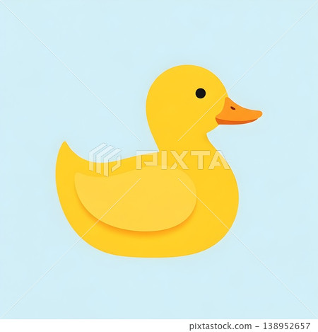 Adorable Yellow Rubber Duck Toy Clean Minimalist Style 138952657