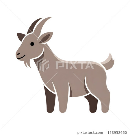 Cute Cartoon Goat Farm Animal Character Illustration 138952660
