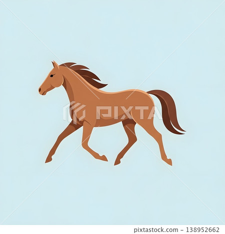 brown horse on pastel background 138952662