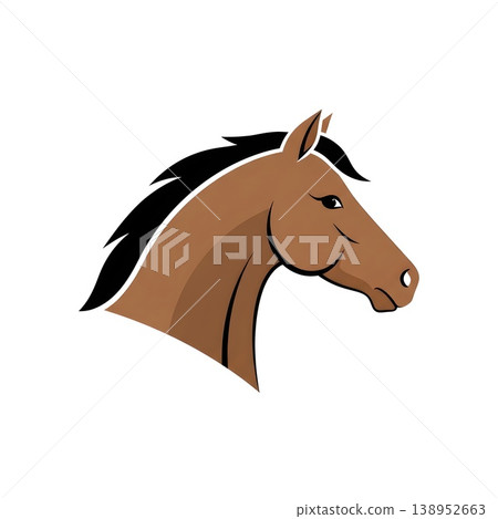 Brown Horse Head Profile Majestic Animal Icon Brown Horse Head Profile Majestic Animal Icon 138952663