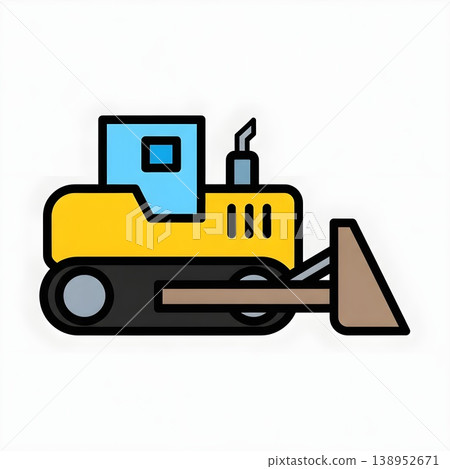 Yellow Bulldozer Heavy Equipment Construction Machine Icon Yellow Bulldozer Heavy Equipment Construction Machine Icon 138952671