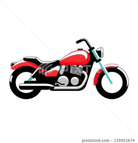 Classic Red Motorcycle Design Ready For Adventure Journey 138952674