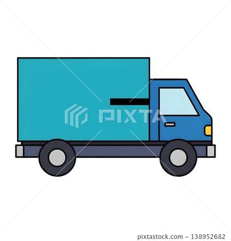 Blue Delivery Truck Vehicle Shipping Logistics Service Blue Delivery Truck Vehicle Shipping Logistics Service 138952682