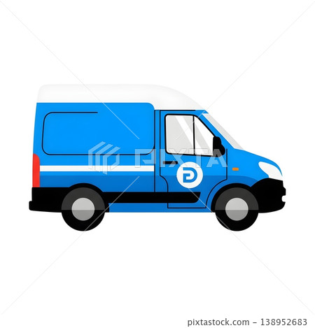 Blue Delivery Van Commercial Transport Service Vehicle 138952683