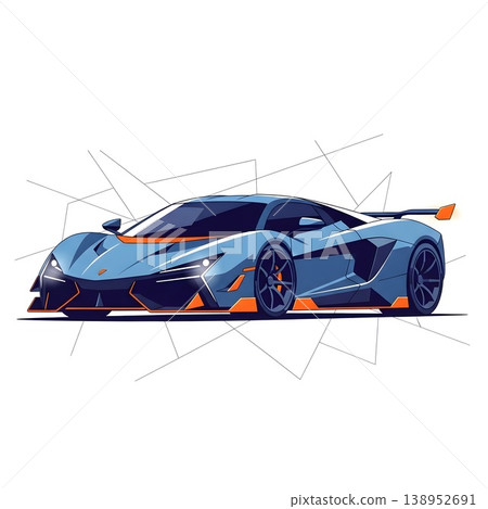 Modern Sports Car Dynamic Design Illustration 138952691