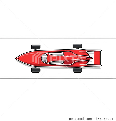 Red Race Car Top View Speed Illustration Dynamic Motion Red Race Car Top View Speed Illustration Dynamic Motion 138952703