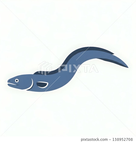 Elegant Blue Eel Marine Animal Simple Graphic Design Elegant Blue Eel Marine Animal Simple Graphic Design 138952708