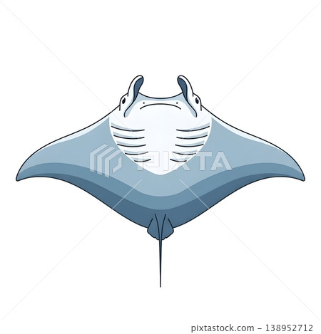 Graceful Manta Ray Ocean Creature Marine Life Illustration Graceful Manta Ray Ocean Creature Marine Life Illustration 138952712