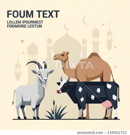 Sacrificial Animals Islamic Celebration Eid Al Adha Festival Sacrificial Animals Islamic Celebration Eid Al Adha Festival 138952731