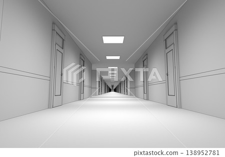 empty room, interior visualization, 3D illustration 138952781