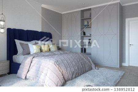 bedroom, interior visualization, 3D illustration bedroom, interior visualization, 3D illustration 138952812