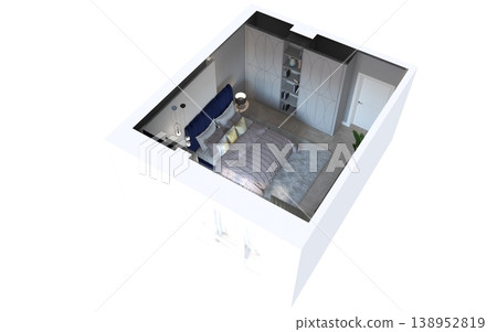 bedroom, interior visualization, 3D illustration bedroom, interior visualization, 3D illustration 138952819