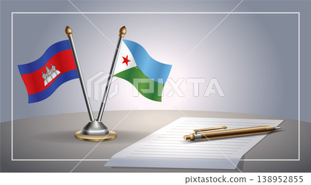 Small national flag of Colombia and Djibouti flag Relation, Template Vector Illustration Small national flag of Colombia and Djibouti flag Relation, Template Vector Illustration 138952855