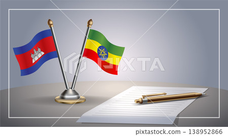 Small national flag of Colombia and Ethiopia flag Relation, Template Vector Illustration Small national flag of Colombia and Ethiopia flag Relation, Template Vector Illustration 138952866