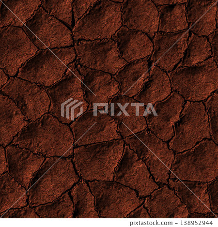 Seamless pattern of dry cracked earth. High resolution photo filter. 138952944