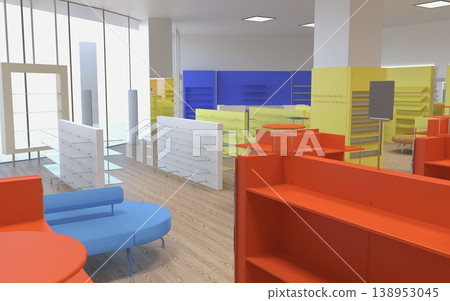 commercial premises, shop, interior visualization, 3D illustration commercial premises, shop, interior visualization, 3D illustration 138953045